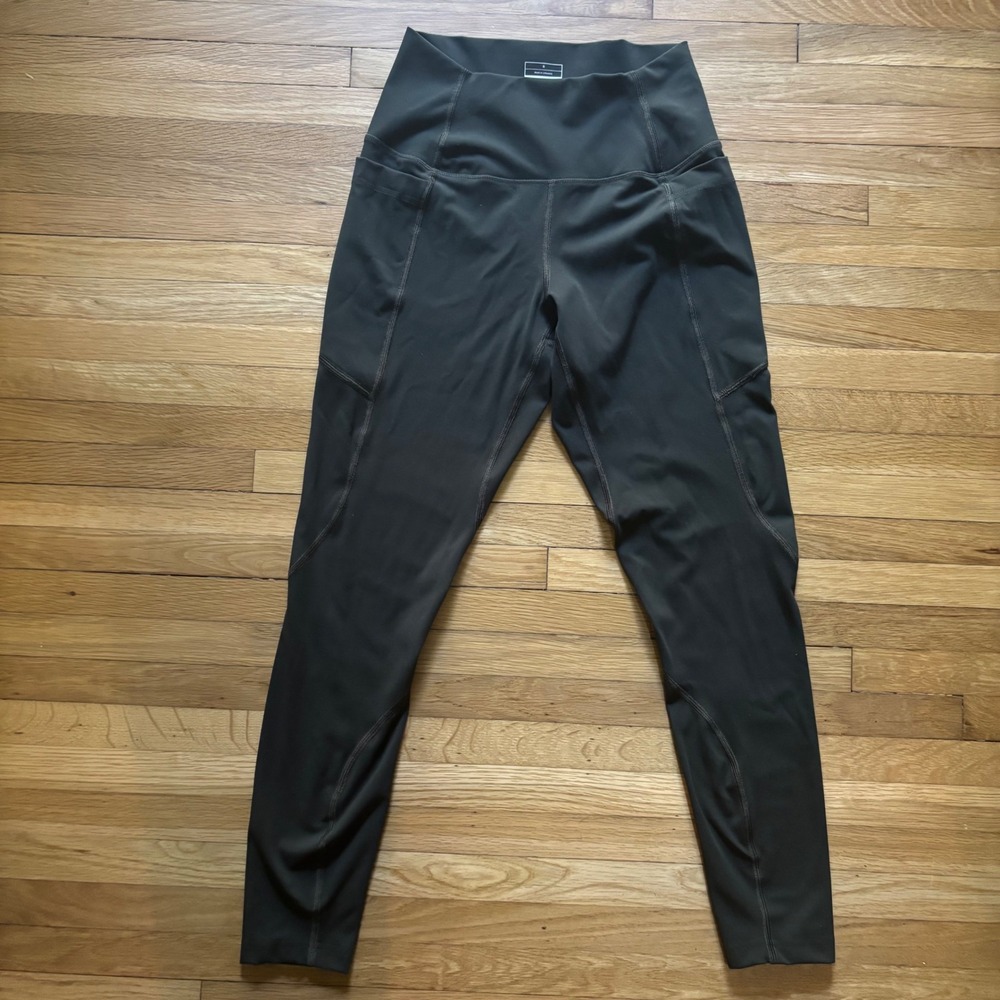 LNDR Limitless Pocket Leggings Womens Small 25" Inseam Olive Gym Workout Fit - Picture 8 of 11